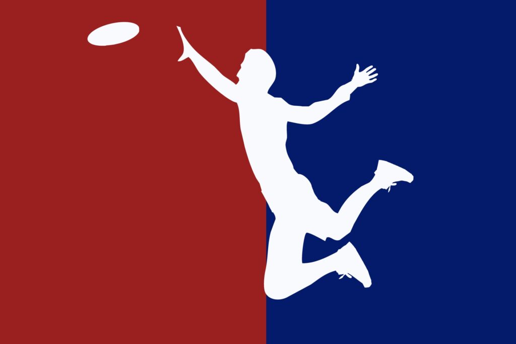 graphic of a person jumping for a frisbee